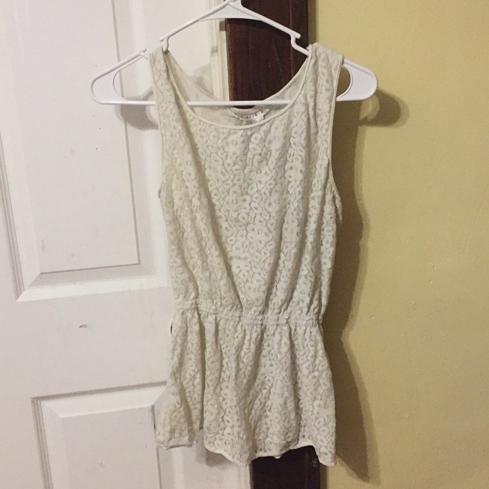 Lace peplum top